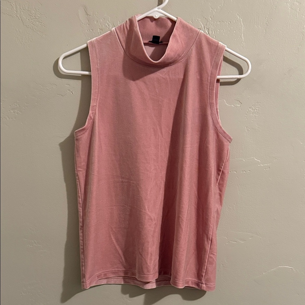 J. Crew Pink Sleeveless crushed Velvet Top XSmall
